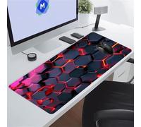 Tappetino per Mouse da Gioco Geometrico Viola Tappetino Mouse XXL 900x300x3 mm Tappetino Scrivania Grande Controllo Preciso del Mouse, Tenuta Stabile, Lavabile, Sottomano per Ufficio e casa