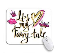 Tappetino Per Mouse Da Gioco Girls On Calligraphic Text It My Fairy Tale Tappetino Mouse Gaming Base Antiscivolo In Gomma Confortevole Tappetino Mouse, Per Ufficio, Gioco, 25 x 30cm