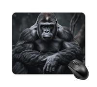 Tappetino per Mouse da Gioco Gorilla On The Ground Tappetino per Il Mouse Antiscivolo Base Antiscivolo in Gomma Confortevole Mousepad Forma Rettangolare, per Ufficio, Scrivania, Gaming, 25x30cm