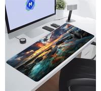 Tappetino per Mouse da Gioco Grande 1000x500x2 mm Tappetino Mouse XXL Alba Sulla Roccia con Base in Gomma Antiscivolo Mousepad Gaming Migliora la Precisione e la Velocità Adatto per giochi e ufficio