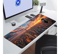 Tappetino per Mouse da Gioco Grande 600x300x2 mm Tappetino Mouse XXL Città Dell'Alba con Base in Gomma Antiscivolo Mousepad Gaming Migliora la Precisione e la Velocità Adatto per giochi e ufficio