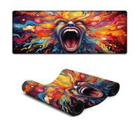 Tappetino per mouse da gioco grande con motivo a urlo colorato 30x80 cm per tastiera computer portatile PC ufficio design carino accessori da scrivania