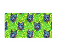 Tappetino per mouse da gioco grande ed esteso con bordi cuciti, base in gomma antiscivolo, compatibile con il cane da pastore Tie Dyean verde, tappetino per tastiera del computer per desktop/ufficio/c