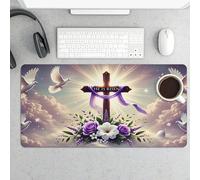 Tappetino per mouse da gioco grande He Has Risen Religious 12x24 pollici, tappetino da scrivania esteso con base in gomma antiscivolo, tastiera e tappetino per mouse per computer impermeabili, per uf