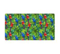 Tappetino per mouse da gioco grande per tastiera con base in gomma antiscivolo per casa e ufficio compatibile con la pittura verde Parrot, 16x29,5 pollici