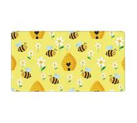 Tappetino per mouse da gioco grande per tastiera con base in gomma antiscivolo per casa e ufficio compatibile con l'alveare delle gialle, 16x29,5 pollici
