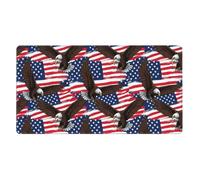 Tappetino per mouse da gioco, grande tappetino per mouse da scrivania, grande tappetino esteso per tastiera, computer portatile, compatibile con la bandiera americana USA, motivo con aquila calva, 16x