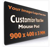 Tappetino per mouse da gioco grande, tappetino per mouse personalizzato con bordi cuciti con immagine e testo, forniture per scrivania da ufficio 90 x 40 cm