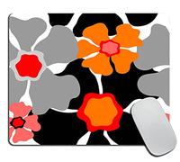Tappetino per Mouse da Gioco Gray 1950S Retro Flower Pattern 1960S Collection Beautiful Tappetino Mouse Gaming Impermeabile Confortevole Sottomano, per Ufficio, Casa, Computer, 25x30cm