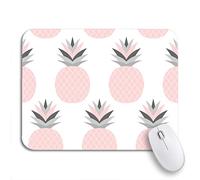 Tappetino per Mouse da Gioco Gray Ananas Pattern Pineapples in Pastel Pink Color Summer Tappetino Mouse Gaming Facile da Pulire Confortevole Tappetino Mouse, per Computer, Gioco, 25 x 30cm