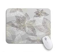 Tappetino Per Mouse Da Gioco Gray Leaves Leaves Of The Tree Pattern Line Sottomano Base Antiscivolo In Gomma Portatile Tappetino Mouse Pad, Per Computer, Gioco, 25 x 30cm