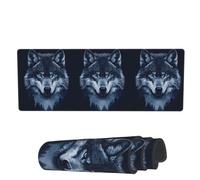 Tappetino per Mouse da Gioco Gray Wolf Tree Silhouette Tappetino per Il Mouse Antiscivolo Impermeabile Mousepad Forma Rettangolare, per Gaming Mouse, Computer, Scrivania, 80x30cm