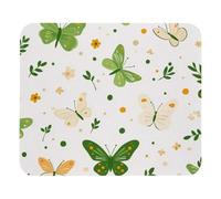 Tappetino per Mouse da Gioco Green Butterfly And Flower Pattern Tappetino per Il Mouse Antiscivolo Confortevole Lavabile Sottomano, per Laptop, Scrivania, Gaming Mouse, 25x30cm