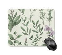 Tappetino per Mouse da Gioco Green Flower Herb Sage Leaves And Branches Tappetino per Il Mouse Antiscivolo Facile da Pulire Mousepad Forma Rettangolare, per Computer, Casa, Gaming, 25x30cm