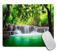 Tappetino per Mouse da Gioco Green Landscape, Tropical Waterfall Tappetino Mouse Base Antiscivolo in Gomma Confortevole Sottomano, per Casa, Computer, Laptop, 25x30cm