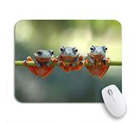 Tappetino per Mouse da Gioco Green Macro Tree Frog Java Flying On Branch Colorful Mousepad Forma Rettangolare Portatile Facile da Pulire Tappetini Mouse, per Casa, Laptop, 25 x 30cm