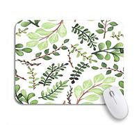 Tappetino Per Mouse Da Gioco Green Pattern Watercolor Leaves And Branches Flower Vintage Tappetino Mouse Facile Da Pulire Personalizzato Tappetino Mouse Gaming, Per Computer, Casa, 25 x 30cm