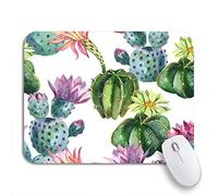 Tappetino Per Mouse Da Gioco Green Plant Watercolor Cactus Pattern Summer Abstract Botanical Tappetino Mouse Pad Antipolvere Lavabile Sottomano, Per Gaming Mouse, Ufficio, 25 x 30cm
