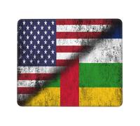 Tappetino per Mouse da Gioco Half American Flag Central African Republic Tappetini Mouse Confortevole Impermeabile Mousepad Forma Rettangolare, per Computer, Ufficio, Gaming, 25x30cm