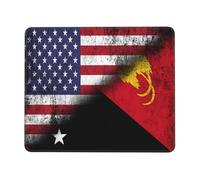 Tappetino per Mouse da Gioco Half American Flag Papua New Guinea Tappetini Mouse Facile da Pulire Personalizzato Mousepad Forma Rettangolare, per Computer, Laptop, Scrivania, 25x30cm