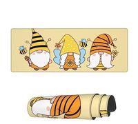 Tappetino Per Mouse Da Gioco Happy Bee Gnome Sunflower Tappetini Mouse Personalizzato Mousepad Forma Rettangolare, Per Computer, Laptop, Scrivania, 80x30cm