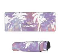 Tappetino per Mouse da Gioco Hello Summer Palm Trees Abstract Tappetino Mouse Gaming Confortevole Mousepad Forma Rettangolare, per Scrivania, Laptop, Gaming Mouse, 80x30cm