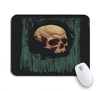 Tappetino Per Mouse Da Gioco Horror Skull And Circle Gothic Label Rock Evil Cool Mousepad Forma Rettangolare Personalizzato Lavabile Tappetino Mouse Piccolo, Per Computer, Casa, 25 x 30cm