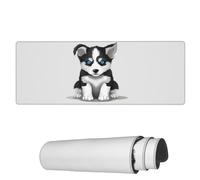 Tappetino Per Mouse Da Gioco Husky Puppy Cute Dog Tappetino Per Il Mouse Antiscivolo Facile Da Pulire Sottomano, Per Computer, Laptop, Ufficio, 80x30cm