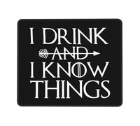 Tappetino per Mouse da Gioco I Drink And I Know Things Tappetino Mouse Portatile Antipolvere Mousepad Forma Rettangolare, per Laptop, Computer, Scrivania, 25x30cm
