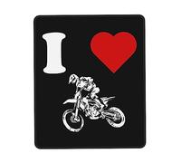 Tappetino per Mouse da Gioco I Heart Love Dirt Bike Tappetino Mouse Gaming Lavabile Facile da Pulire Sottomano, per Ufficio, Scrivania, Computer, 25x30cm