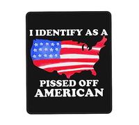 Tappetino per Mouse da Gioco I Identifys As A Pissed off American Tappetini Mouse Base Antiscivolo in Gomma Portatile Mousepad Forma Rettangolare, per Computer, Laptop, Scrivania, 25x30cm
