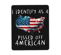 Tappetino per Mouse da Gioco I Identifys As A Pissed off American Tappetino per Il Mouse Antiscivolo Personalizzato Lavabile Sottomano, per Casa, Laptop, Computer, 25x30cm