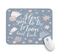 Tappetino per Mouse da Gioco I Love You To The Moon And Back Awesome Tappetini Mouse Base Antiscivolo in Gomma Confortevole Tappetino Mouse Piccolo, per Scrivania, Laptop, 25 x 30cm