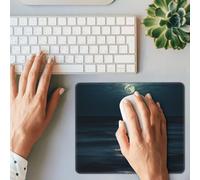 Tappetino per mouse da gioco Il mare sotto la luna piena, rettangolare, base in gomma antiscivolo, tappetino per mouse con bordi cuciti, tappetino per mouse per computer, laptop, ufficio, decorazione