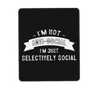 Tappetino per Mouse da Gioco I'm Not Anti Social I'm Selectively Social Tappetino Mouse Pad Personalizzato Confortevole Sottomano, per Laptop, Computer, Ufficio, 25x30cm
