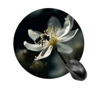 Tappetino per mouse da gioco, impermeabile, con base in gomma antiscivolo, lavabile, personalizzata, motivo: api sul fiore, per computer portatile, accessori da scrivania, per ufficio, casa, viaggi