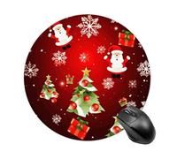 Tappetino per mouse da gioco, impermeabile, con base in gomma antiscivolo, lavabile, personalizzato, con scritta "Merry Christmas", accessori da scrivania, per ufficio, casa, viaggi, rotondo, rotondo