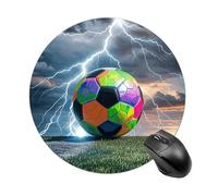 Tappetino per mouse da gioco, impermeabile, con base in gomma antiscivolo, lavabile, personalizzato, con pallone da calcio e fulmine, accessori da scrivania per computer portatile, accessori da
