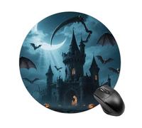 Tappetino per mouse da gioco, impermeabile, con base in gomma antiscivolo, lavabile, personalizzato, con luna e pipistrello, per computer portatile, accessori da scrivania, per ufficio, casa, viaggi