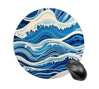 Tappetino per mouse da gioco, impermeabile, con base in gomma antiscivolo, lavabile, personalizzato, con motivo a onde blu, per computer portatile, accessori da scrivania, per ufficio, casa, viaggi