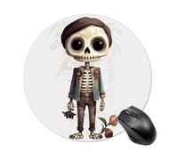 Tappetino per mouse da gioco, impermeabile, con base in gomma antiscivolo, lavabile, personalizzato, con teschio e fiore, per computer portatile, accessori da scrivania, per ufficio, casa, viaggi