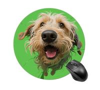Tappetino per mouse da gioco, impermeabile, con base in gomma antiscivolo, lavabile, personalizzato, con cane randagio, accessori da scrivania, per ufficio, casa, viaggi, rotondo, rotondo