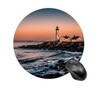 Tappetino per mouse da gioco, impermeabile, con base in gomma antiscivolo, lavabile, personalizzato, faro di Portland, fiume, alba, tappetino per mouse per computer portatile, accessori da scrivania