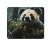 Tappetino per mouse da gioco, impermeabile, con base in gomma antiscivolo, motivo panda sotto la pioggia, tappetino per mouse quadrato, tappetino per mouse per computer portatile, lavabile, tappetino