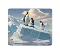 Tappetino per mouse da gioco impermeabile, con base in gomma antiscivolo, pinguini sull'iceberg, tappetino per mouse quadrato per computer portatile, lavabile, tappetino da scrivania per tavolo da