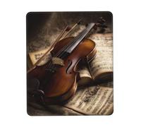 Tappetino per mouse da gioco, impermeabile, con base in gomma antiscivolo, violino e libro, tappetino per mouse per computer portatile, lavabile, tappetino da scrivania per ufficio e casa, 25 x 30 cm