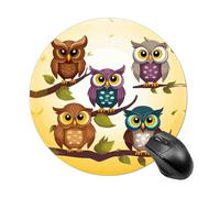 Tappetino per mouse da gioco in gomma antiscivolo con gufi e uccelli, impermeabile, carino, per computer, ufficio, casa, gioco, laptop