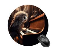 Tappetino per mouse da gioco in gomma antiscivolo con gufo che suona il pianoforte, tappetino per mouse impermeabile, carino tappetino per computer per ufficio, casa, gioco, laptop