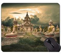 Tappetino per mouse da gioco in gomma antiscivolo, tappetini per mouse da gioco rettangolo personalizzati di Religion Buddah Buddha Statue