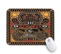 Tappetino per Mouse da Gioco Inca Aztec Tribal Pattern in Earth Tones Yellow Tappetino Mouse Gaming Lavabile Facile da Pulire Tappetini Mouse, per Computer, Laptop, 25 x 30cm